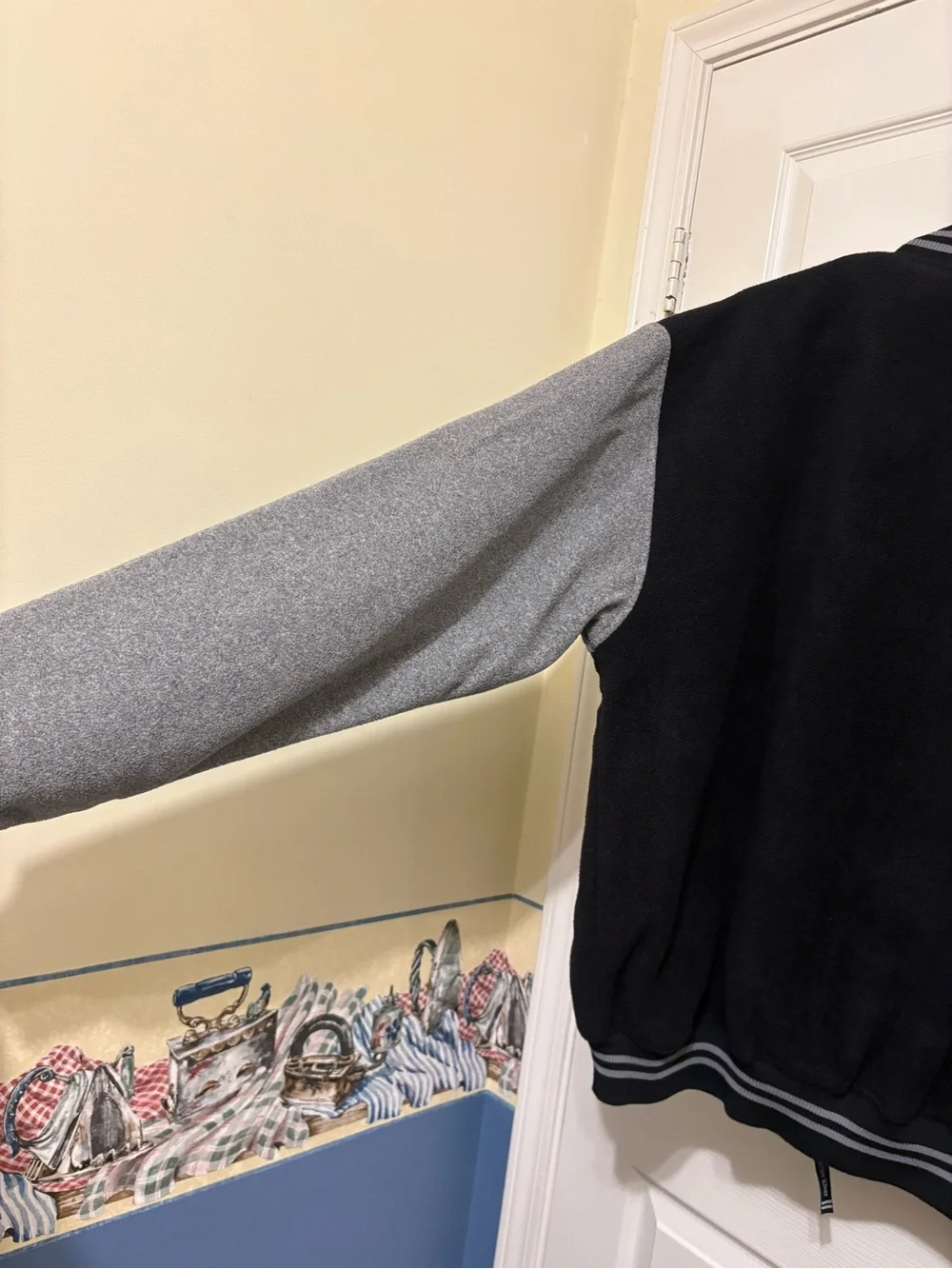 Charles River Apparel “Victory Starts Here” Black Fleece Varsity Jacket
